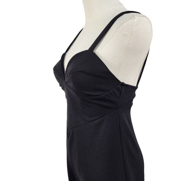 Zara X-Small Black Bustier Jumpsuit Pull-on Slim Straps Soft Stretch Bodycon - Picture 11 of 16